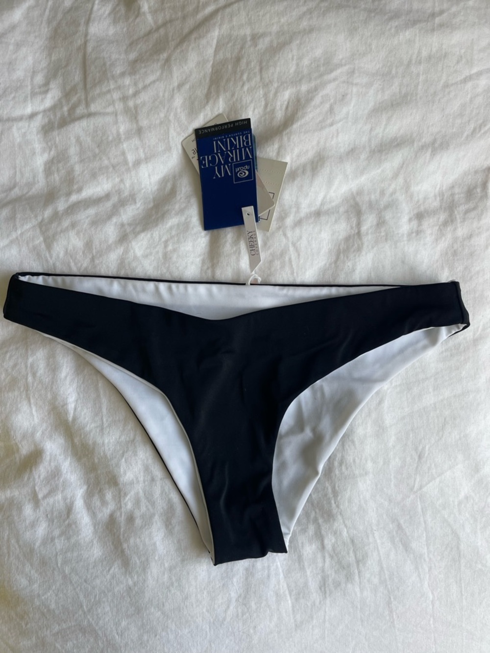 Rip Curl Black White Reversible Cheeky Bikini Bottom L